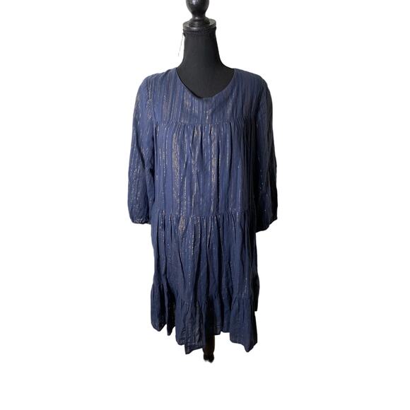 Trovata Birds of Paradis Blue Knee Length A-Line Dress Sz M - Picture 1 of 5